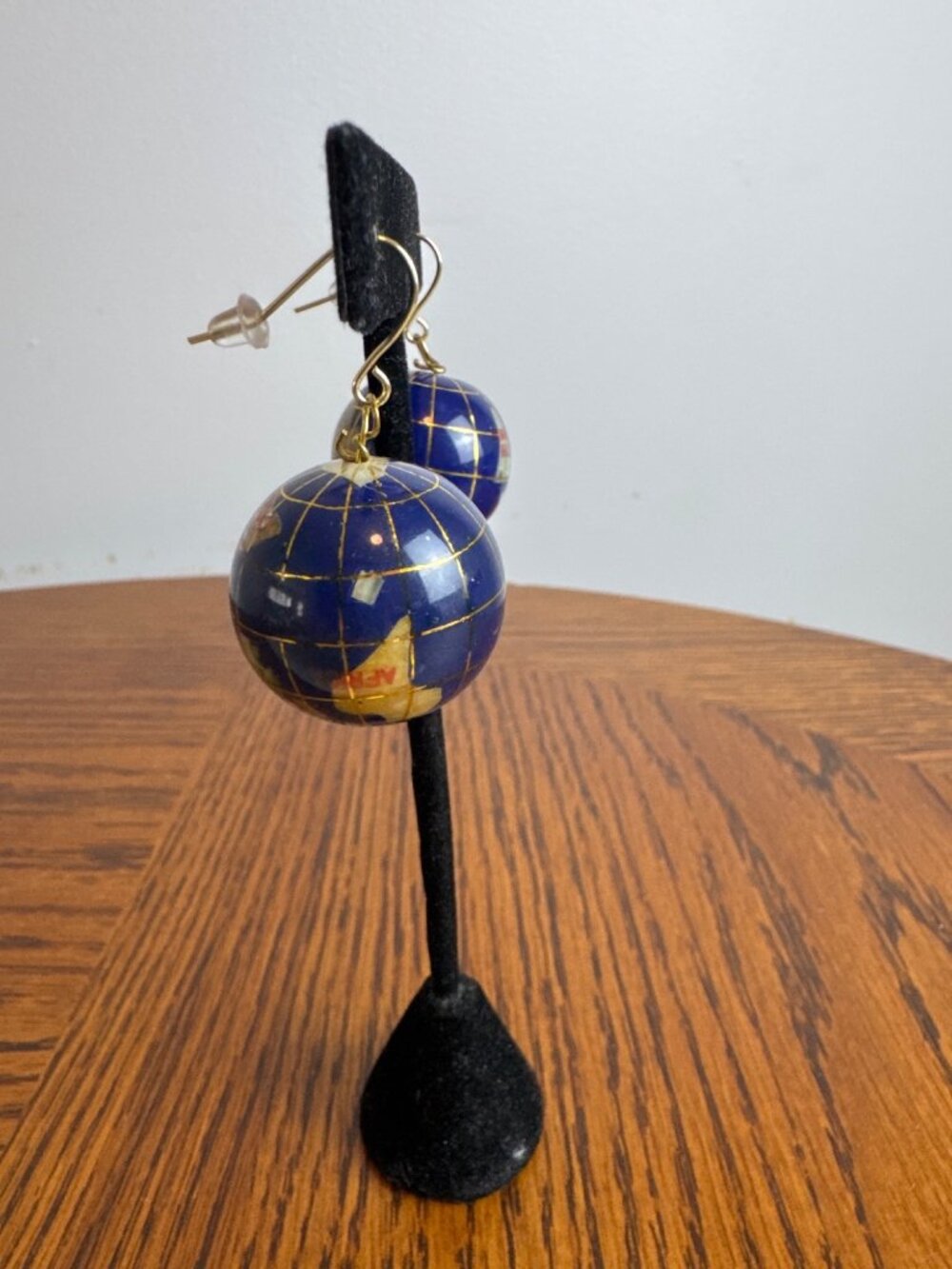 Handmade Dangle Drop Globe Earrings for Pierced Ears - Picture 4 of 5
